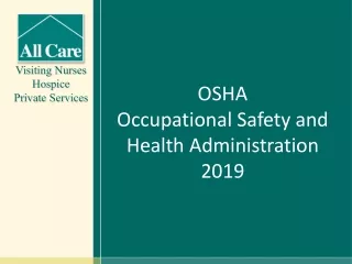 OSHA Occupational Safety and Health Administration 2019