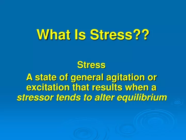 what is stress