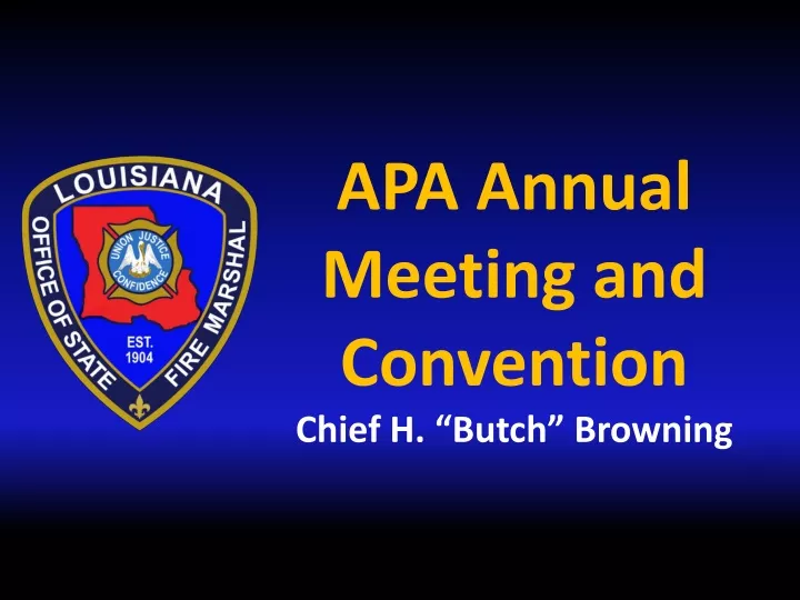 apa annual meeting and convention chief h butch browning