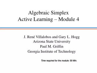 Algebraic Simplex Active Learning – Module 4