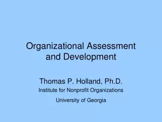 Organizational Assessment      and Development
