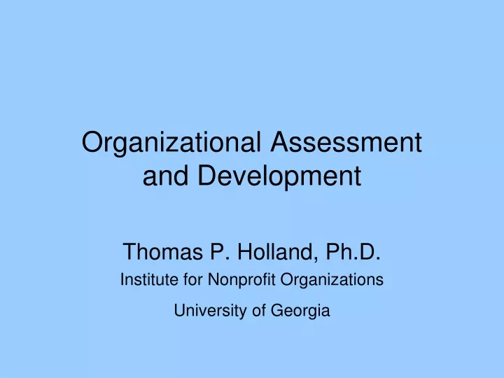 organizational assessment and development