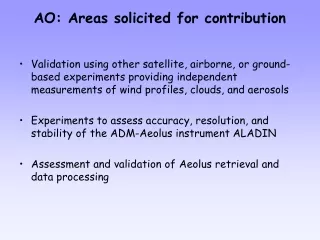 AO: Areas solicited for contribution