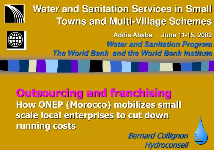 water and sanitation services in small towns