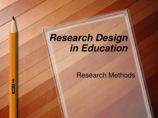 Research Design in Education