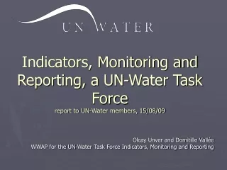Indicators, Monitoring and Reporting, a UN-Water Task Force  report to UN-Water members, 15/08/09