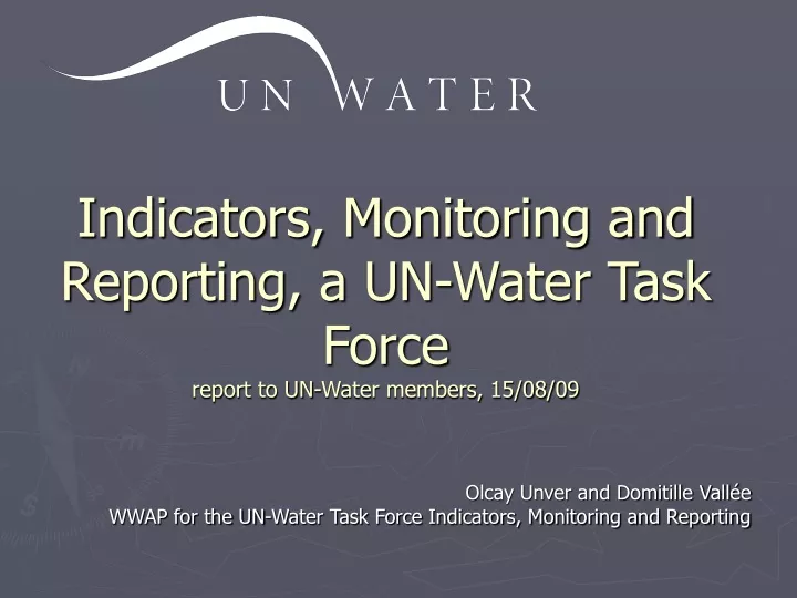 indicators monitoring and reporting a un water task force report to un water members 15 08 09