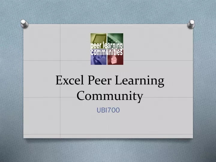 excel peer learning community