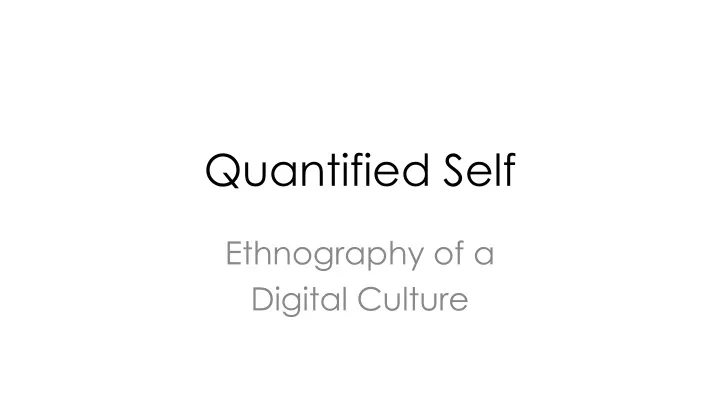 quantified self