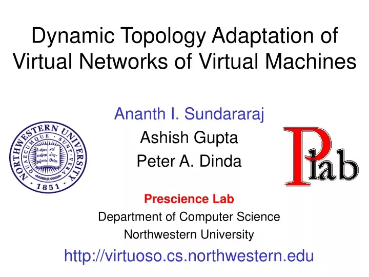dynamic topology adaptation of virtual networks of virtual machines