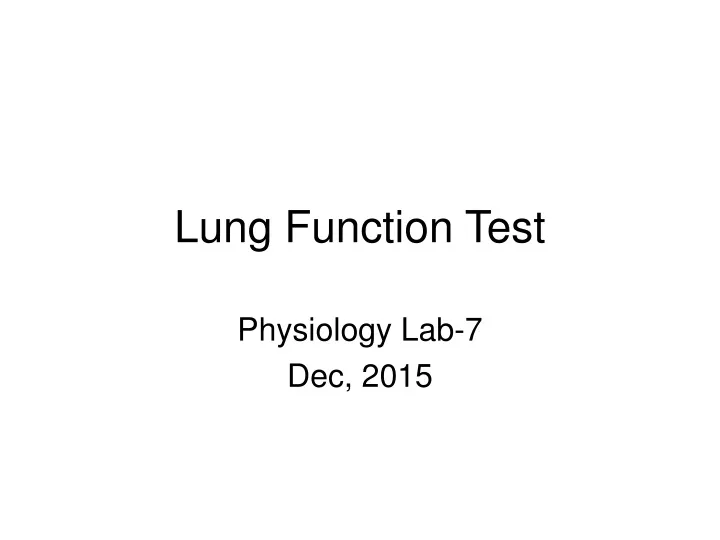 lung function test