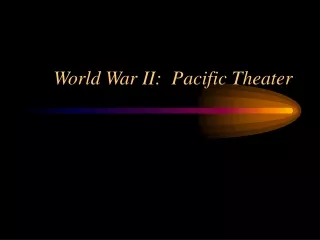 World War II:  Pacific Theater