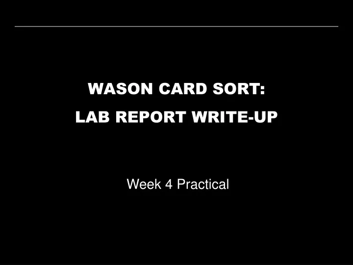 wason card sort lab report write up