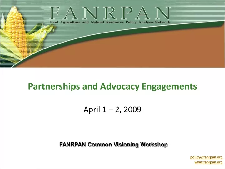 partnerships and advocacy engagements april