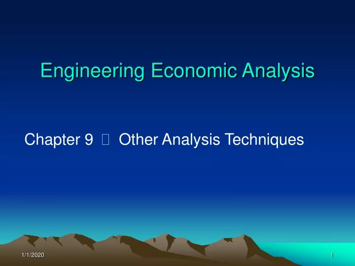 engineering economic analysis