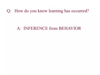 Q:   How do you know learning has occurred?