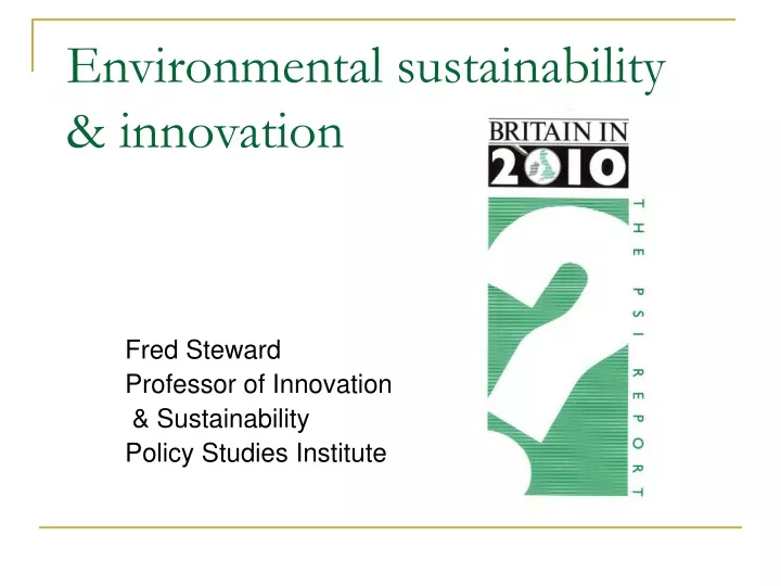 environmental sustainability innovation
