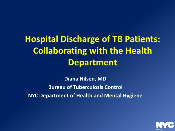 hospital discharge of tb patients collaborating with the health department