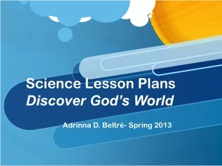 Science Lesson Plans  Discover God’s World