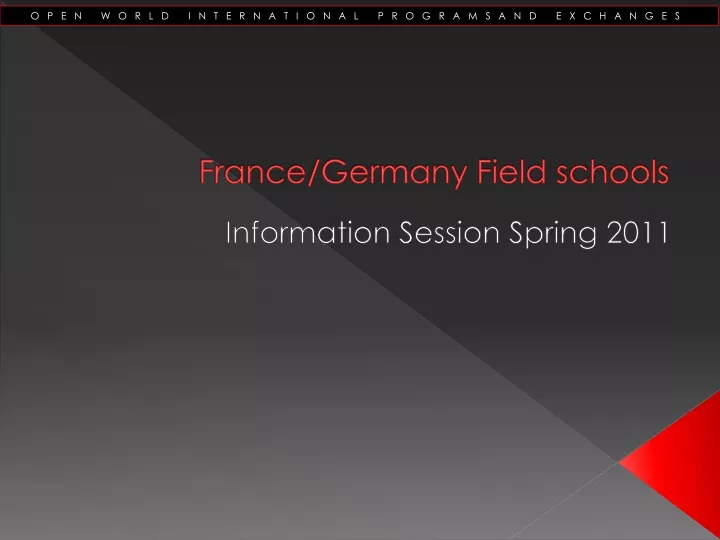 france germany field schools