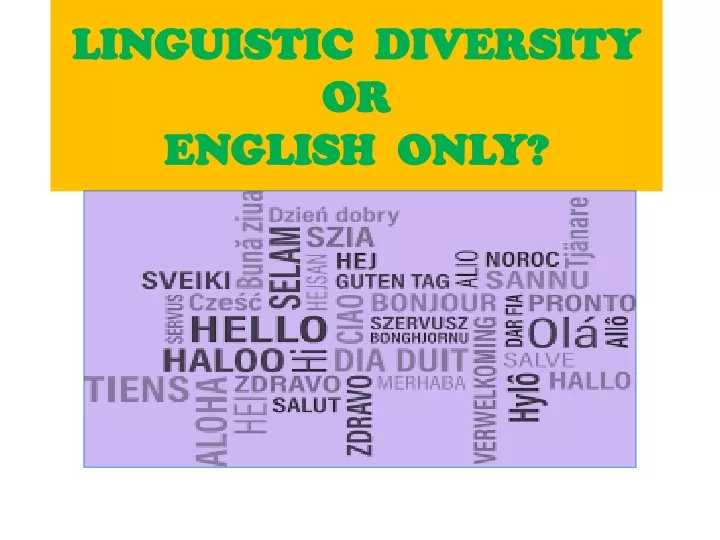 linguistic diversity or english only