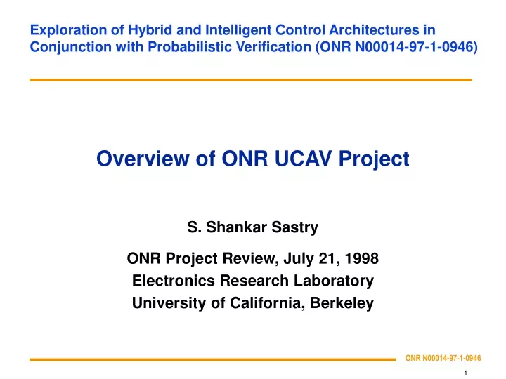overview of onr ucav project