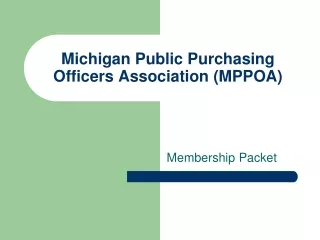 Michigan Public Purchasing Officers Association (MPPOA)