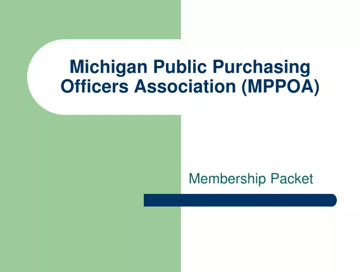 michigan public purchasing officers association mppoa