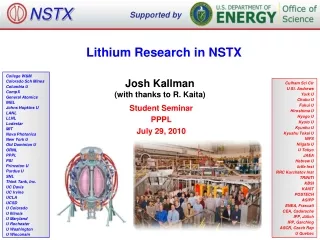 Lithium Research in NSTX