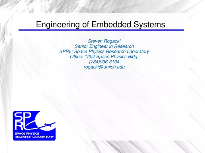 engineering of embedded systems