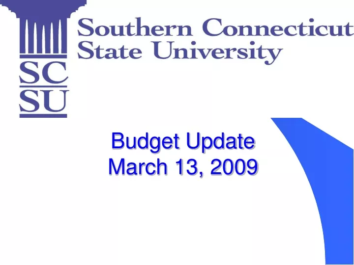 budget update march 13 2009