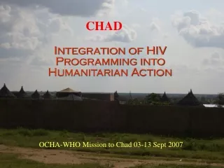 Integration of HIV Programming into Humanitarian Action