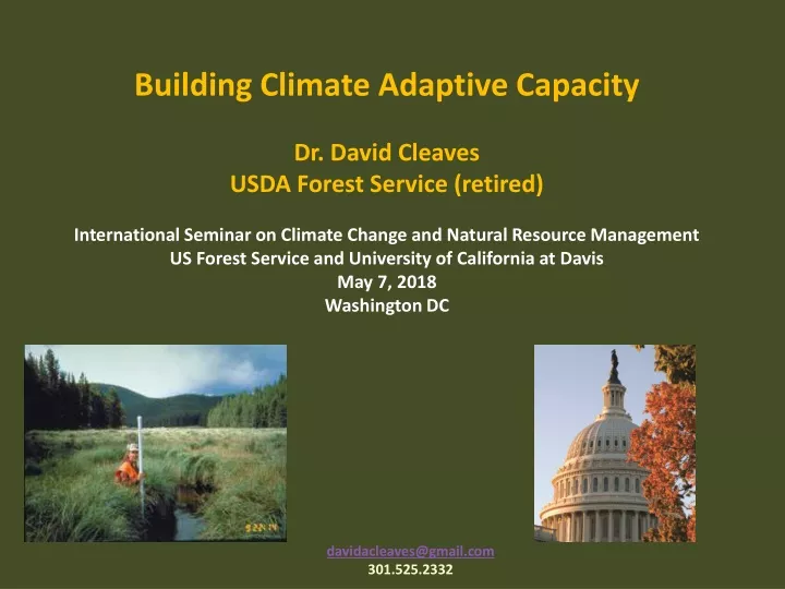 building climate adaptive capacity dr david
