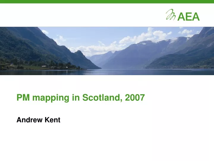 pm mapping in scotland 2007