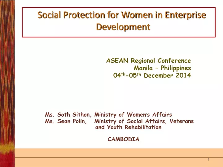 social protection for women in enterprise