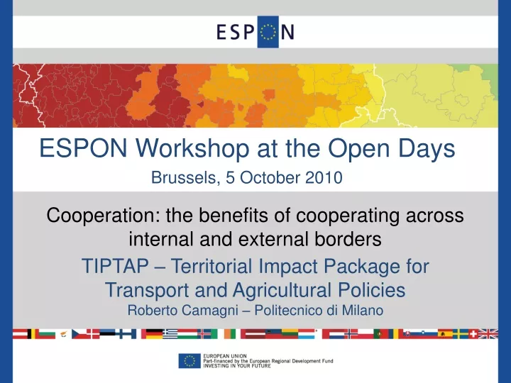 espon workshop at the open days brussels