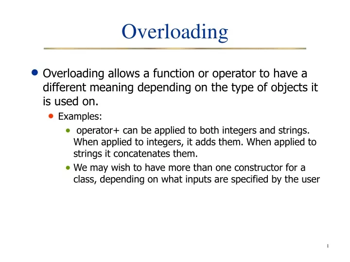 Overloading in C++