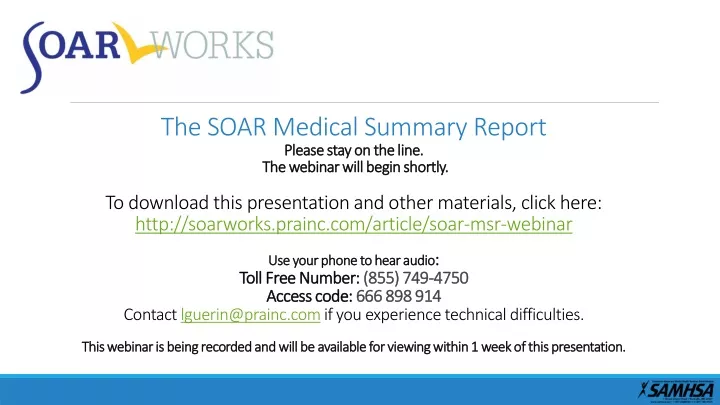 the soar medical summary report please stay