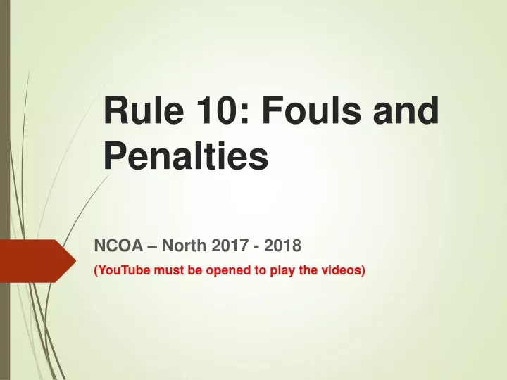 rule 10 fouls and penalties