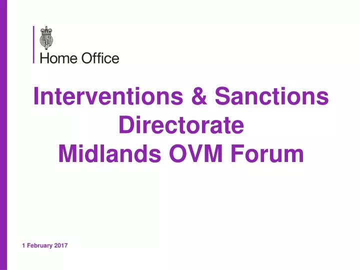 interventions sanctions directorate midlands ovm forum