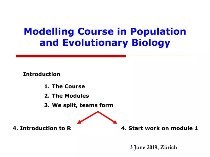 modelling course in population and evolutionary biology