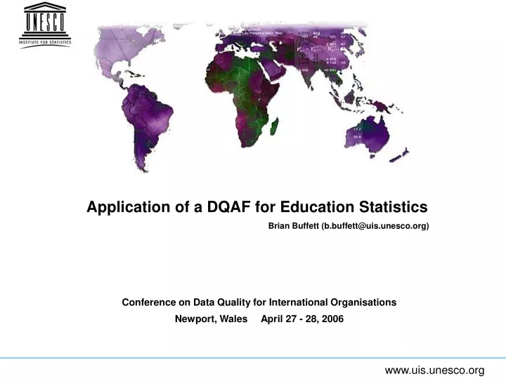 application of a dqaf for education statistics