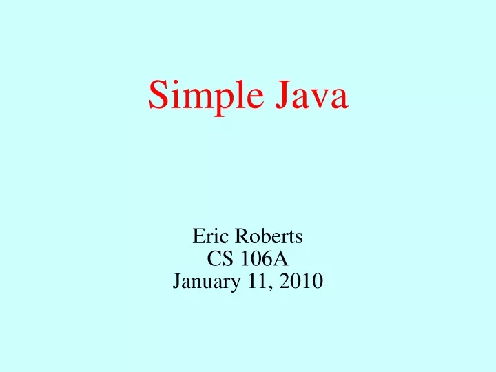 simple java