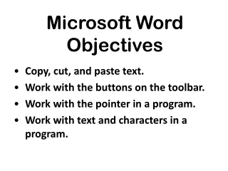 Microsoft Word Objectives