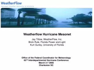 Weatherflow Hurricane Mesonet