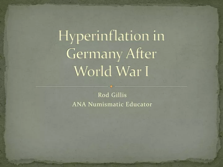 hyperinflation in germany after world war i