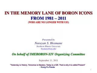 IN THE MEMORY LANE OF BORON ICONS  FROM 1981 – 2011 (WHO ARE NO LONGER WITH US!) Presented by
