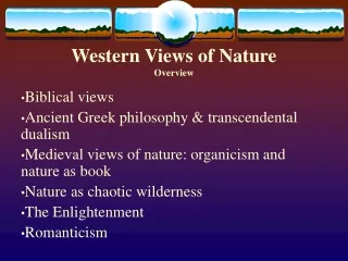 Western Views of Nature Overview