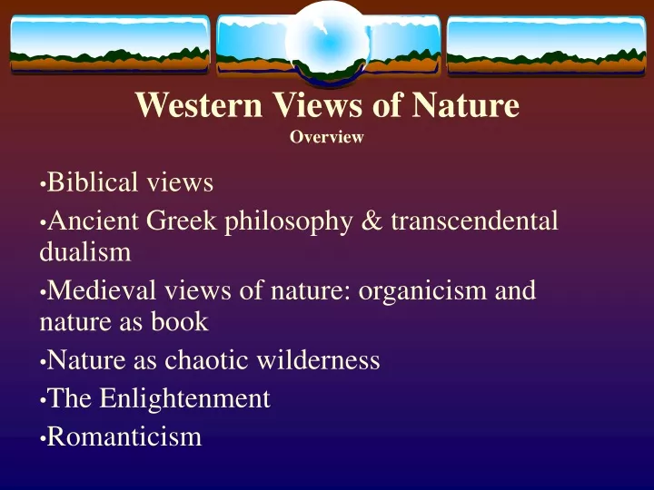 western views of nature overview