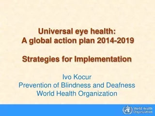 Universal eye health:  A global action plan 2014-2019 Strategies for Implementation Ivo Kocur